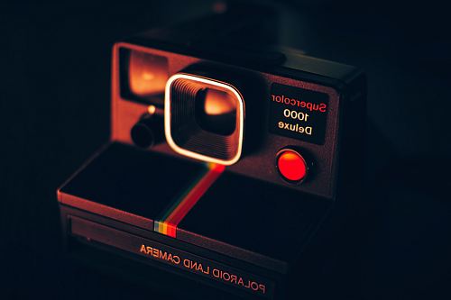 black Polaroid land camera